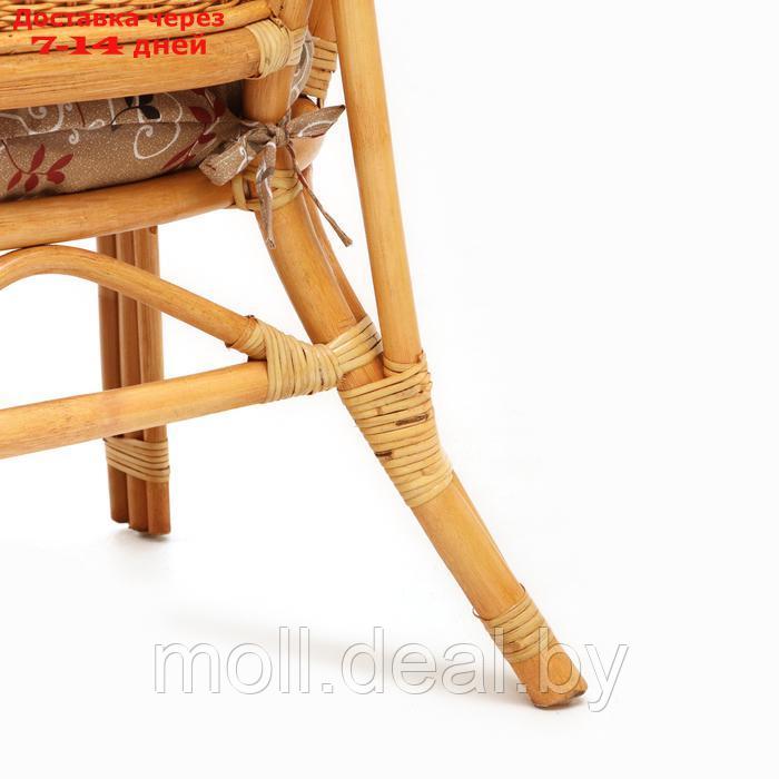 Набор садовой мебели Bahama Wicker: 2 кресла, диван, стол, ротанг светлый, подушки с узором - фото 7 - id-p227074994