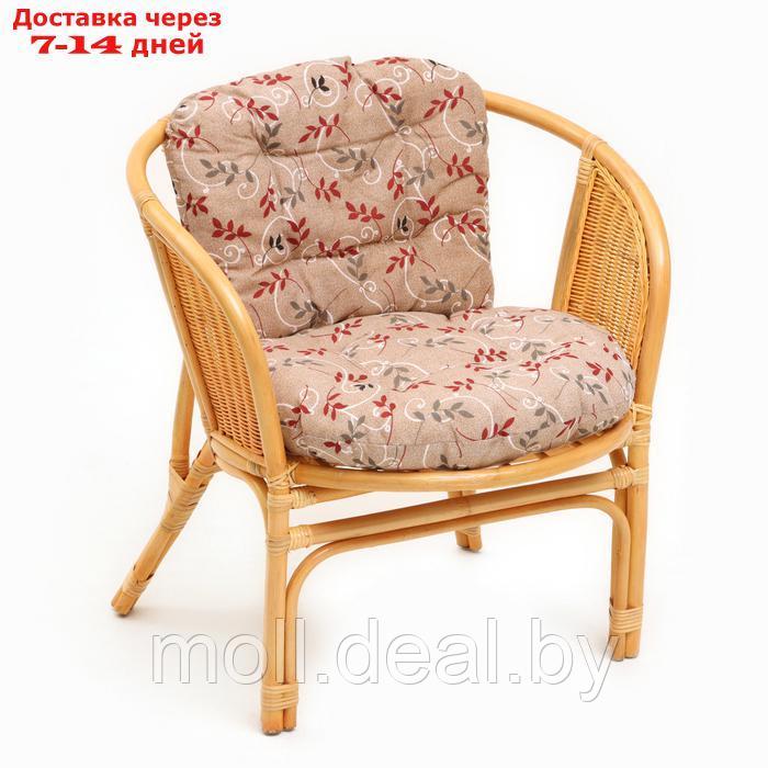 Набор садовой мебели Bahama Wicker: 2 кресла, диван, стол, ротанг светлый, подушки с узором - фото 8 - id-p227074994
