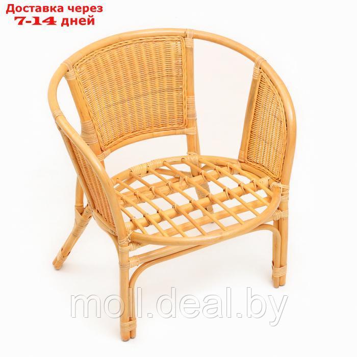 Набор садовой мебели Bahama Wicker: 2 кресла, диван, стол, ротанг светлый, подушки с узором - фото 9 - id-p227074994