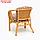 Набор садовой мебели Bahama Wicker: 2 кресла, диван, стол, ротанг светлый, подушки с узором, фото 10