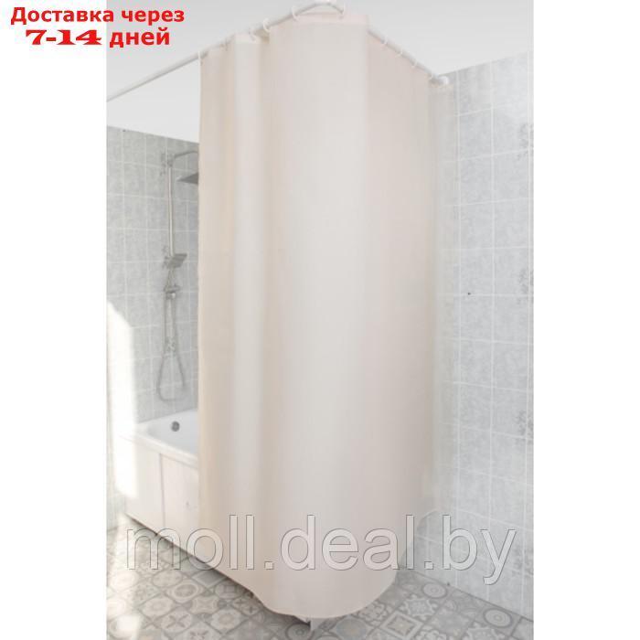 Штора Premium для ванной, с утяжелителем, 180х200 см, PLE, цвет бежевый - фото 1 - id-p227113352