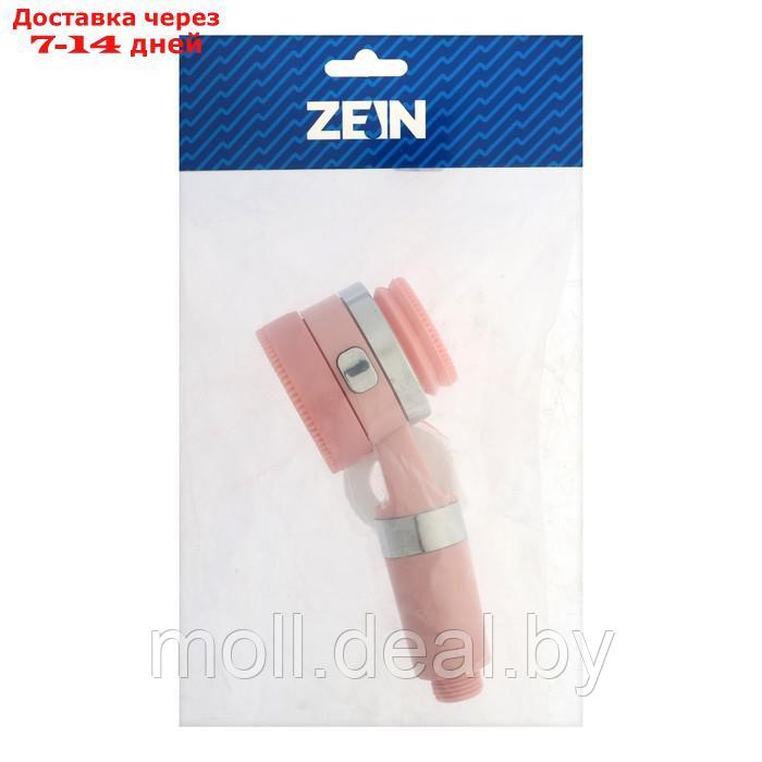 Лейка для душа ZEIN Z3549, d=60 мм, 3 режима, с резиновыми щётками, отсек для геля, розовая - фото 6 - id-p227087886