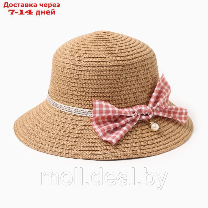 Шляпа для девочки MINAKU с бантом, цвет коричневый, р-р 52 - фото 1 - id-p227082946
