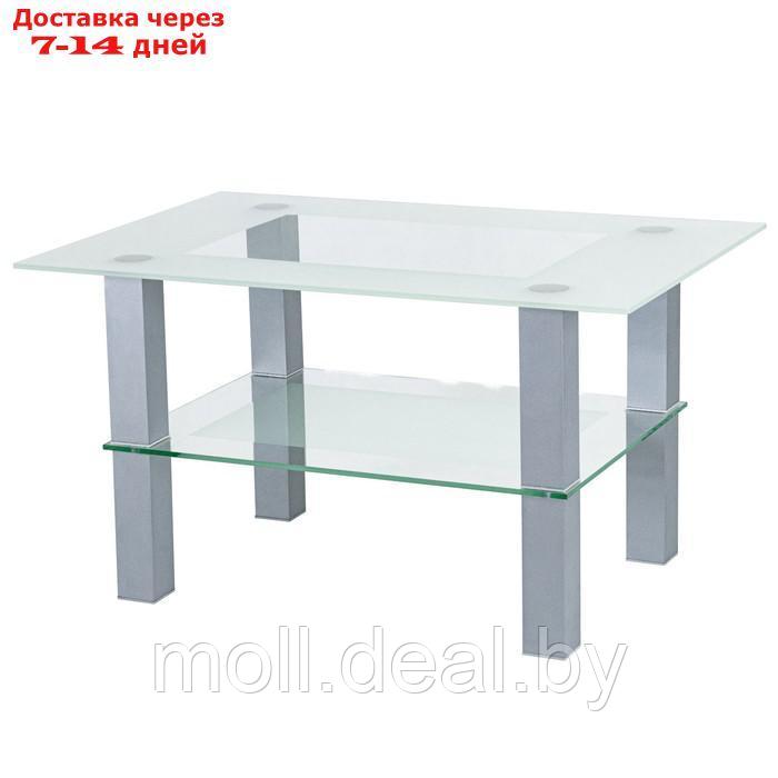 Стол журнальный Кристалл 2, 900x600x500, алюминий/прозрачное стекло - фото 1 - id-p227091890