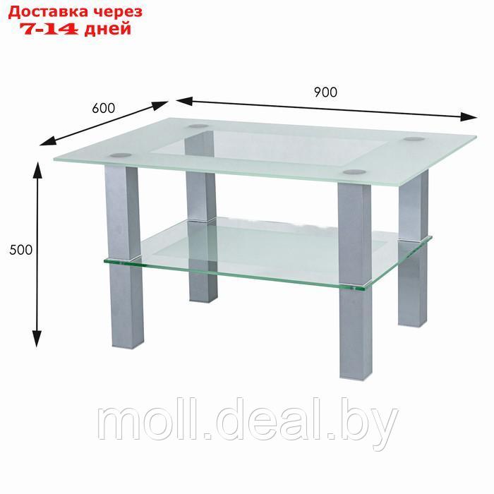 Стол журнальный Кристалл 2, 900x600x500, алюминий/прозрачное стекло - фото 2 - id-p227091890