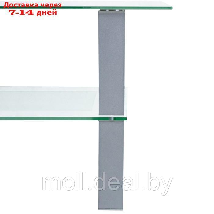 Стол журнальный Кристалл 2, 900x600x500, алюминий/прозрачное стекло - фото 5 - id-p227091890