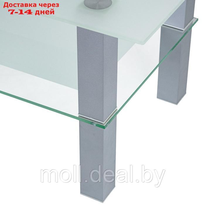 Стол журнальный Кристалл 2, 900x600x500, алюминий/прозрачное стекло - фото 6 - id-p227091890