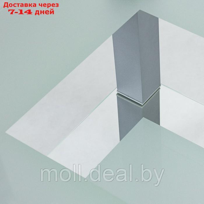Стол журнальный Кристалл 2, 900x600x500, алюминий/прозрачное стекло - фото 7 - id-p227091890