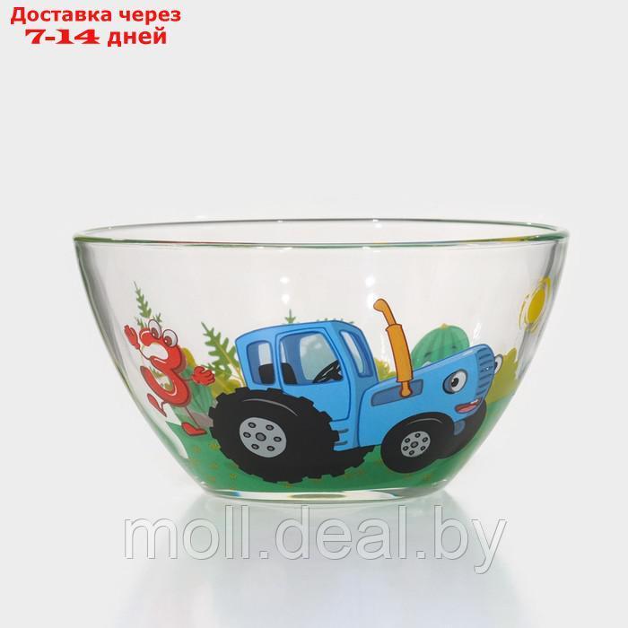 Набор стеклянной посуды "Синий трактор. Цифры", 3 предмета: кружка 250 мл, тарелка 19,5 см, салатник 13 см - фото 6 - id-p227092940