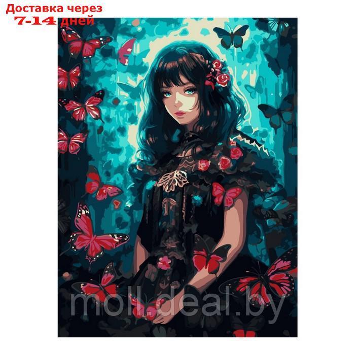 Картина по номерам "Девушка с бабочками", на картоне 28,5 × 38 см - фото 1 - id-p226888684