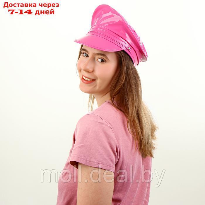 Карнавальная шляпа "Фуражка" розовая, с пайетками, р. 56 58 - фото 3 - id-p227075991