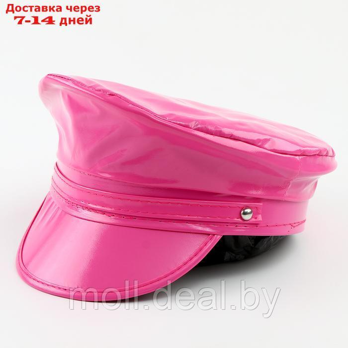 Карнавальная шляпа "Фуражка" розовая, с пайетками, р. 56 58 - фото 5 - id-p227075991