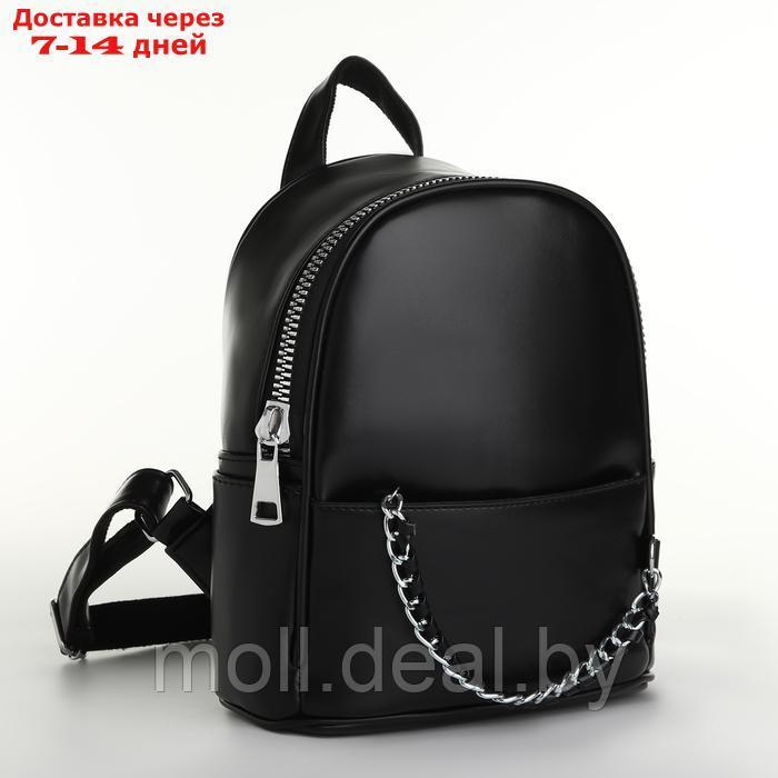 Рюкзак женский на молнии, цвет чёрный - фото 1 - id-p226886715