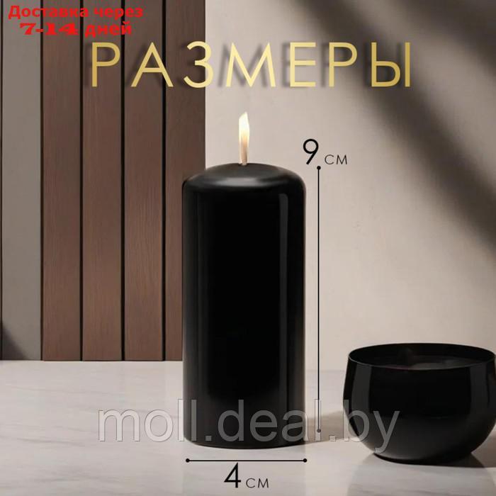Набор свечей - цилиндров, 4х9 см, набор 4 шт, 11 ч, черная - фото 2 - id-p227081960