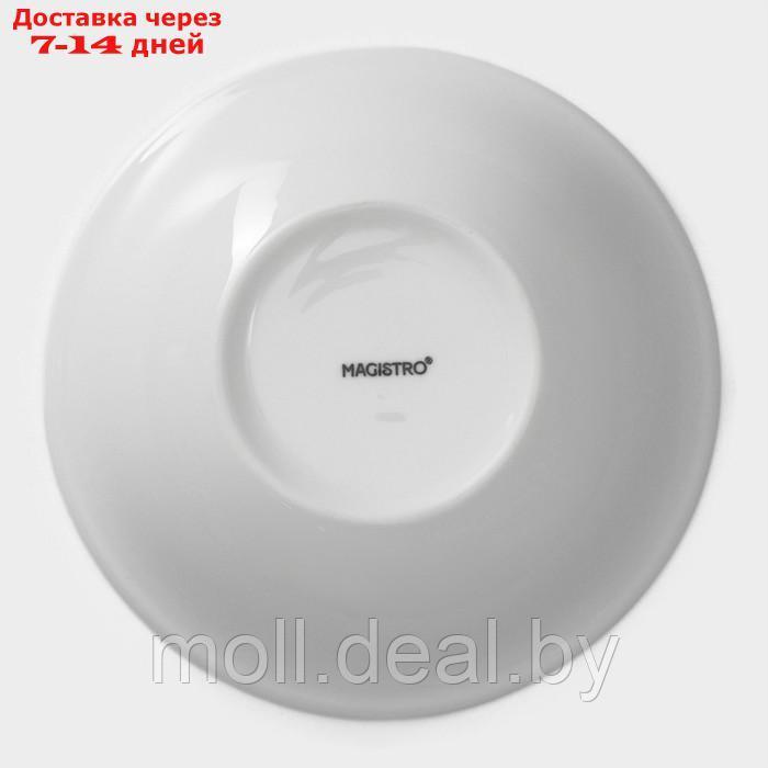 Набор тарелок фарфоровых глубоких Magistro Basic bistro, 6 предметов: 450 мл, d=15,5 см, цвет белый - фото 5 - id-p227076995