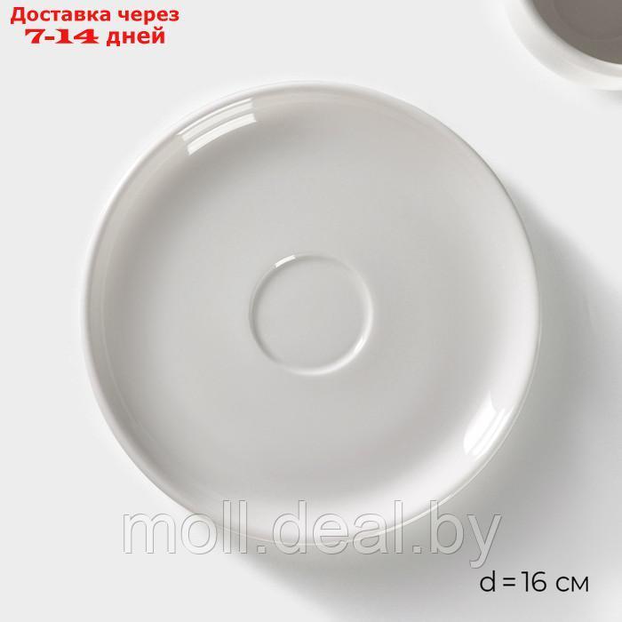 Набор чайный фарфоровый Magistro Mien, 4 предмета: 2 чашки 200 мл, 2 блюдца d=16 см, цвет белый - фото 5 - id-p227076996