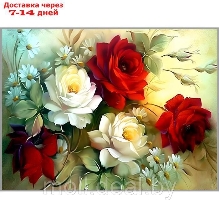 Алмазная мозаика без подрамника "Винтажные розы" 40x30см, 35 цветов F-478 - фото 1 - id-p227092960
