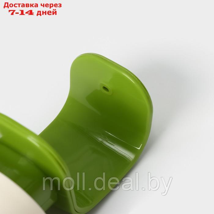 Дозатор для жидкого мыла, 19×8×8 см, цвет белый/зелёный - фото 3 - id-p227090904
