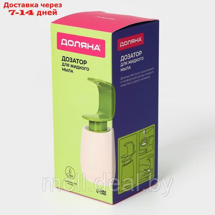 Дозатор для жидкого мыла, 19×8×8 см, цвет белый/зелёный - фото 6 - id-p227090904