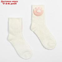 Носки махровые MINAKU с нашивкой, цв.белый, р-р 36-39 (23-25 см)