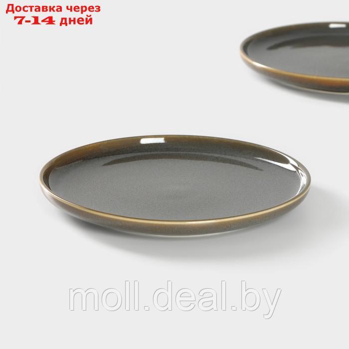 Набор тарелок фарфоровых обеденных Magistro Fog, 2 предмета: d=28 см, цвет серый - фото 4 - id-p227077000
