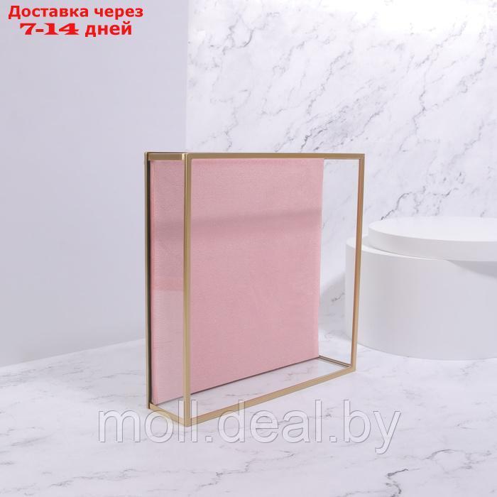 Органайзер для хранения "PINK RIPPLES", стеклянный, 1 секция, 20 × 20 × 5 см, цвет прозрачный/медный/розовый - фото 3 - id-p227079004