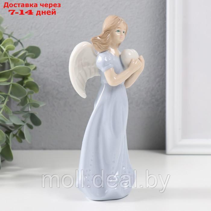 Сувенир керамика "Ангел в голубом платье с сердцем на ветру" 18х8х6 см - фото 2 - id-p227080992