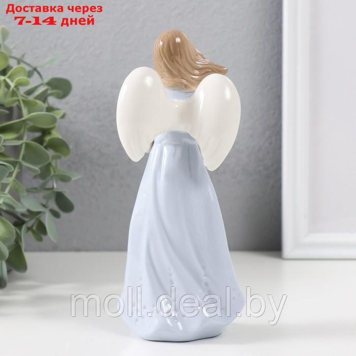 Сувенир керамика "Ангел в голубом платье с сердцем на ветру" 18х8х6 см - фото 3 - id-p227080992