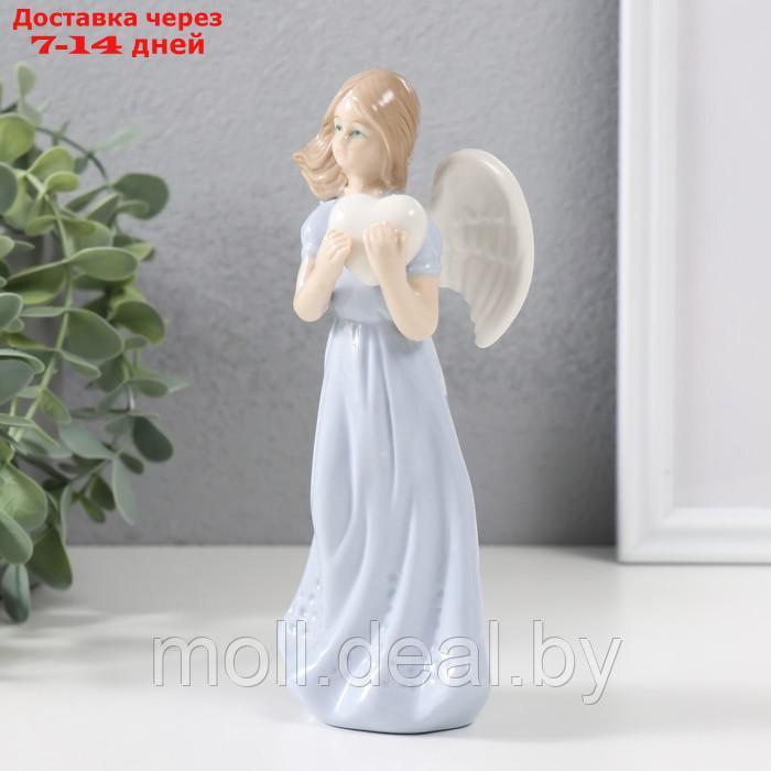 Сувенир керамика "Ангел в голубом платье с сердцем на ветру" 18х8х6 см - фото 4 - id-p227080992