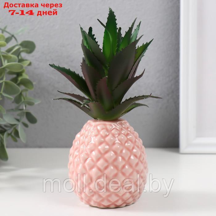 Сувенир керамика "Розовый ананас" 7х7х17,5 см