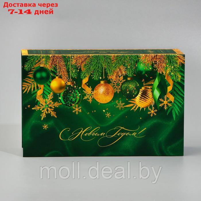 Коробка книга "С Новым Годом!", изумрудная, 20 × 12.5 × 5 см - фото 3 - id-p227095987