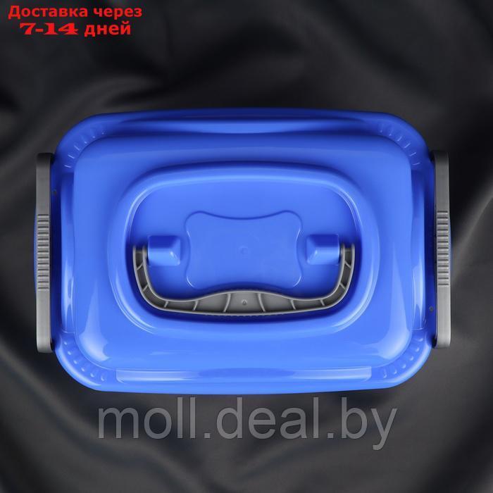Бокс для хранения швейных принадлежностей, с крышкой, 28,5 × 19,5 × 15,5 см, цвет прозрачный/синий - фото 4 - id-p226888706