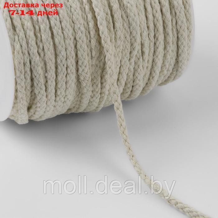 Шнур для плетения, хлопчатобумажный, без сердечника, d = 5 мм, 50 ± 1 м, цвет белый - фото 2 - id-p226888707