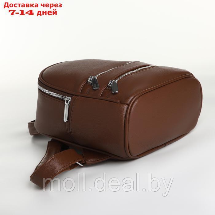 Рюкзак женский на молнии, цвет коричневый - фото 3 - id-p226886738