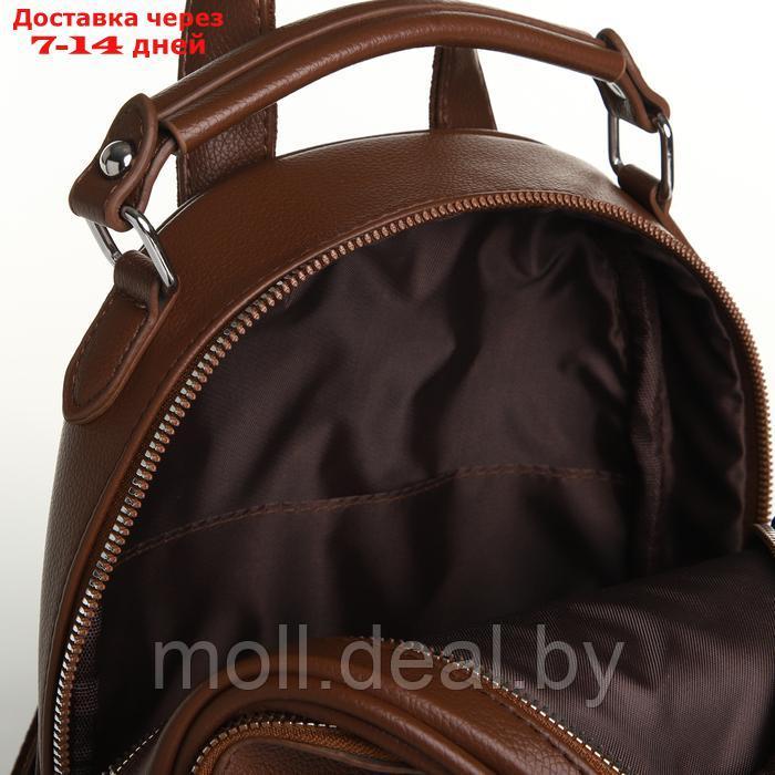 Рюкзак городской на молнии, цвет коричневый - фото 4 - id-p226886739