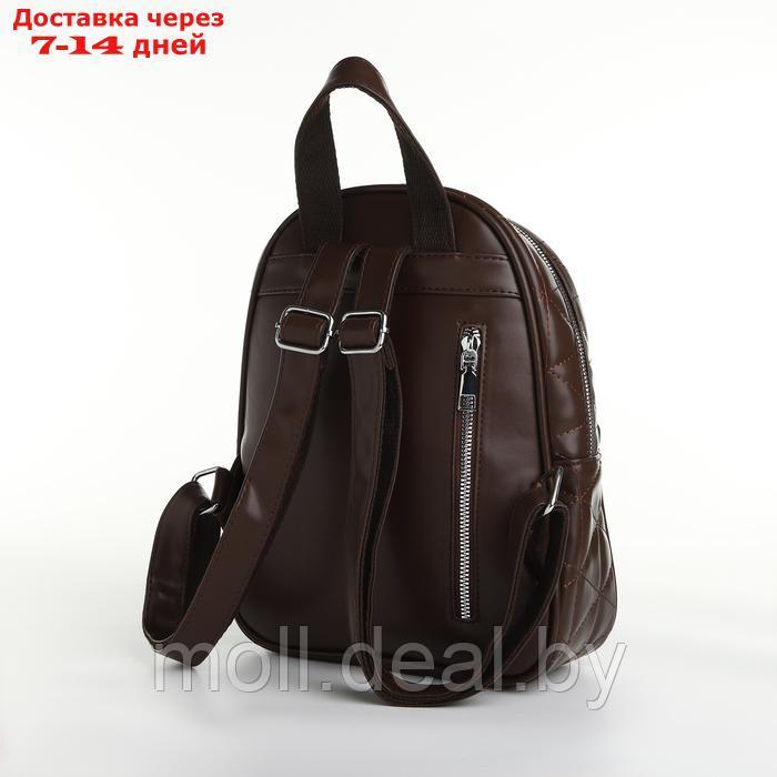 Рюкзак женский на молнии, цвет коричневый - фото 2 - id-p226886742