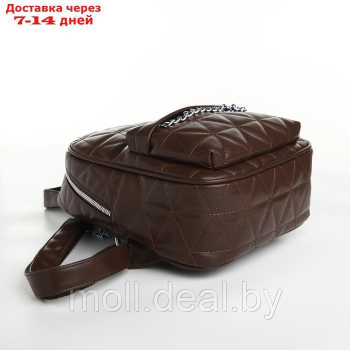 Рюкзак женский на молнии, цвет коричневый - фото 3 - id-p226886742
