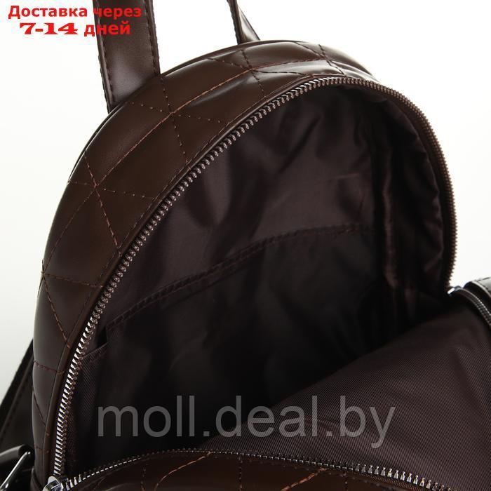 Рюкзак женский на молнии, цвет коричневый - фото 4 - id-p226886742