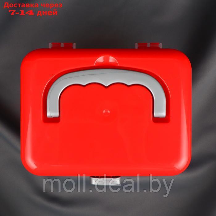 Бокс для хранения швейных принадлежностей, с крышкой, 21 × 17,7 × 15,4 см, цвет прозрачный/красный - фото 4 - id-p226888719