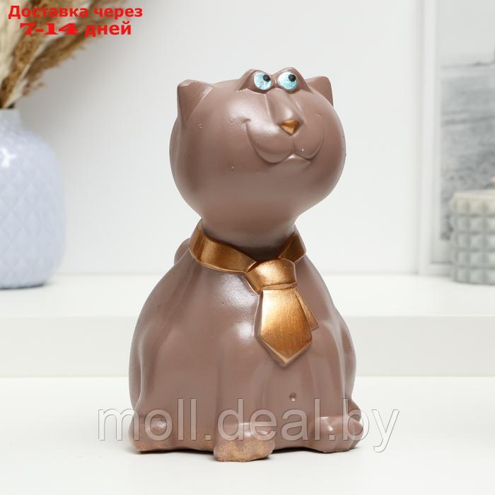 Копилка "Кот в галстуке" коричневый, 20х16х16см - фото 2 - id-p226889713
