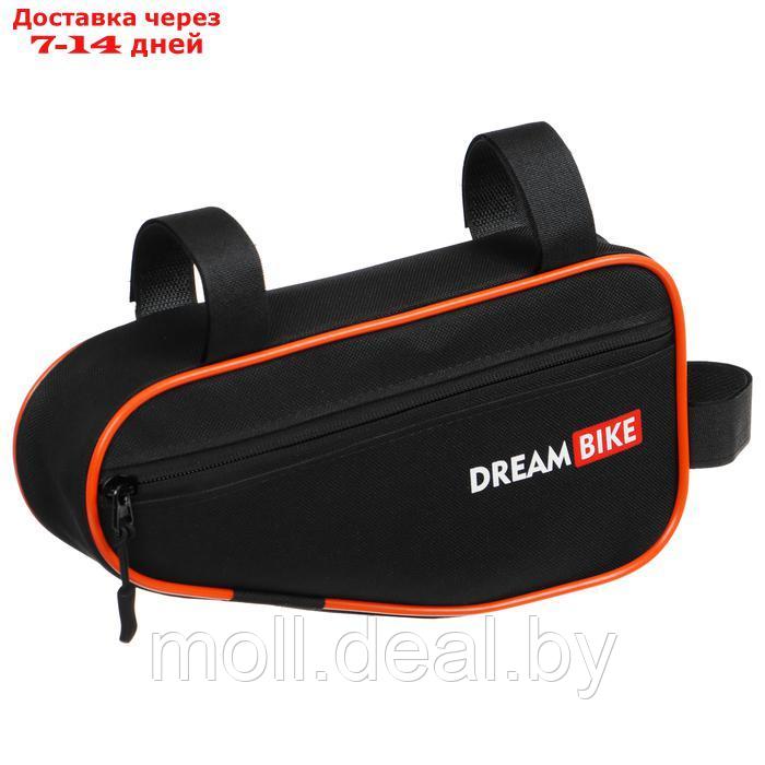 Велосумка Dream Bike под раму, 26х13.5х5, цвет чёрный/оранжевый