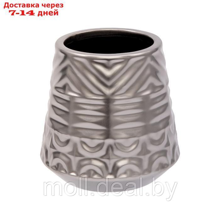 Декоративная ваза "Орнамент", 12×12×12 см, цвет серебряный