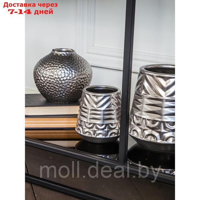 Декоративная ваза "Орнамент", 12×12×12 см, цвет серебряный - фото 2 - id-p227081993