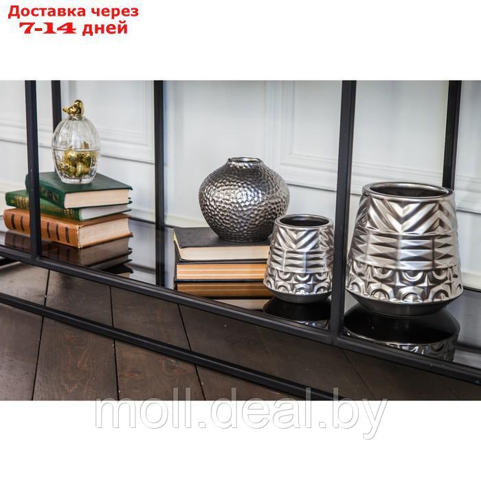 Декоративная ваза "Орнамент", 12×12×12 см, цвет серебряный - фото 3 - id-p227081993