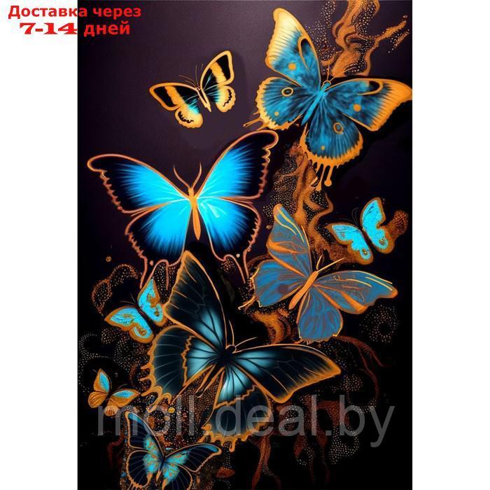 Картина по номерам с подрамником и поталью "Магические бабочки", 30 х 40 см - фото 3 - id-p227076038