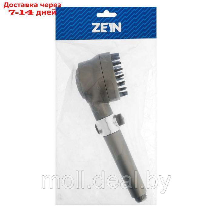Лейка для душа ZEIN Z3550, d=80 мм, 3 режима, с массажными зубчиками, кнопка "стоп", графит - фото 9 - id-p227087928