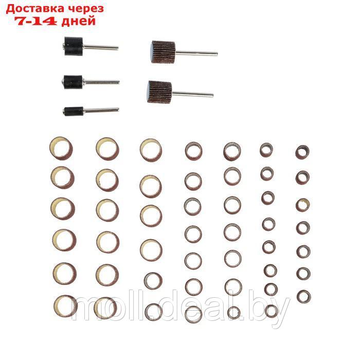 Набор мини-насадок для гравера ТУНДРА, абразивные круги и рулоны, 3.2 мм, 52 предмета - фото 2 - id-p227086976