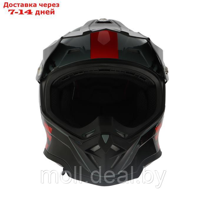 Шлем кроссовый, размер XXL, модель - BLD-819-7, черно-красный - фото 5 - id-p227086983