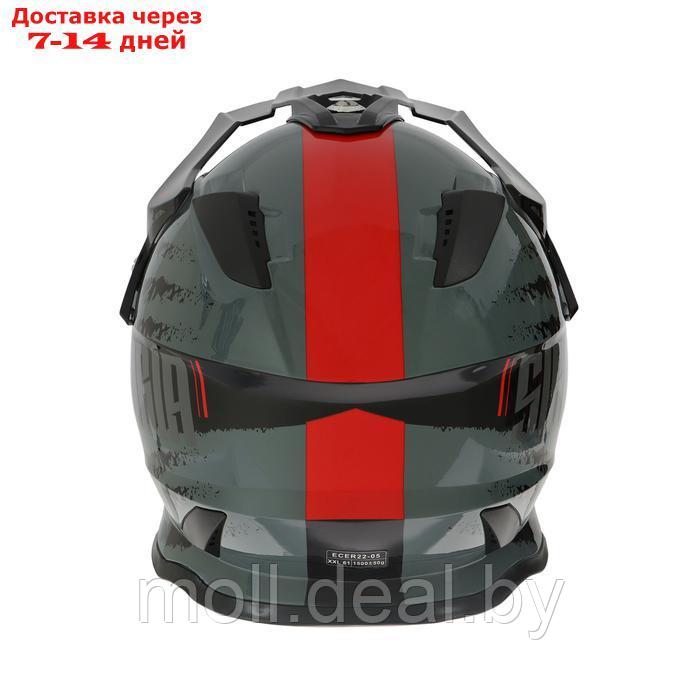 Шлем кроссовый, размер XXL, модель - BLD-819-7, черно-красный - фото 7 - id-p227086983