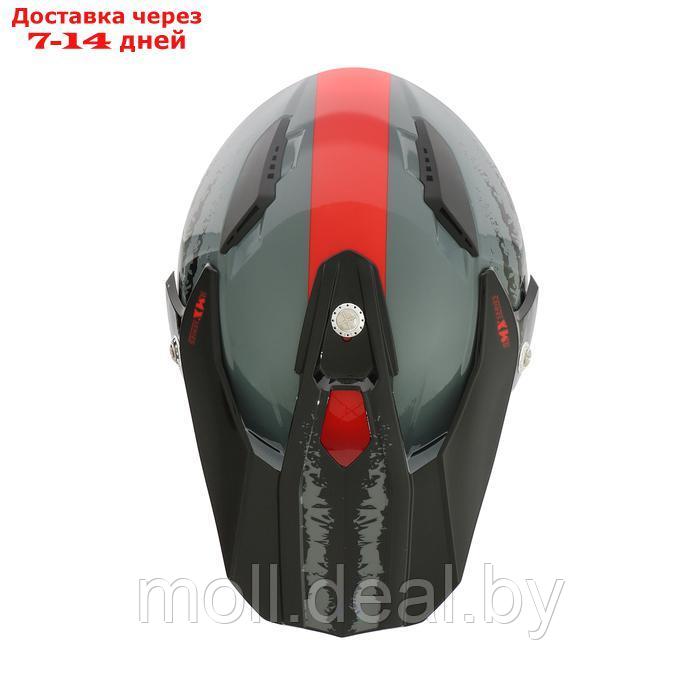 Шлем кроссовый, размер XXL, модель - BLD-819-7, черно-красный - фото 8 - id-p227086983